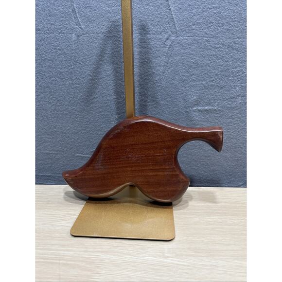 Hand-Carved Mahogany Wood Serving Tray w/ A Leaf or Organic Shape - Picture 2 of 6